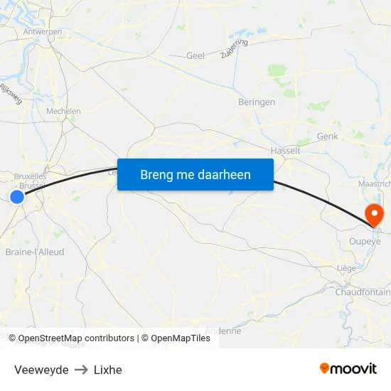 Veeweyde to Lixhe map