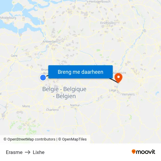 Erasme to Lixhe map