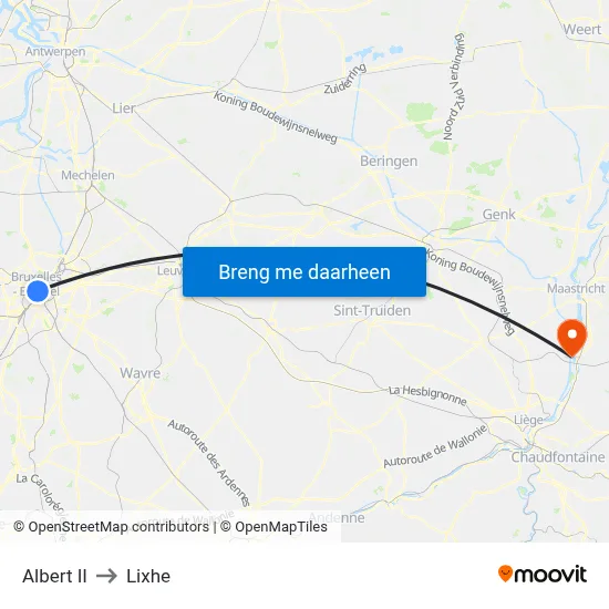 Albert II to Lixhe map