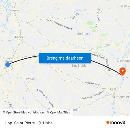 Hop. Saint-Pierre to Lixhe map