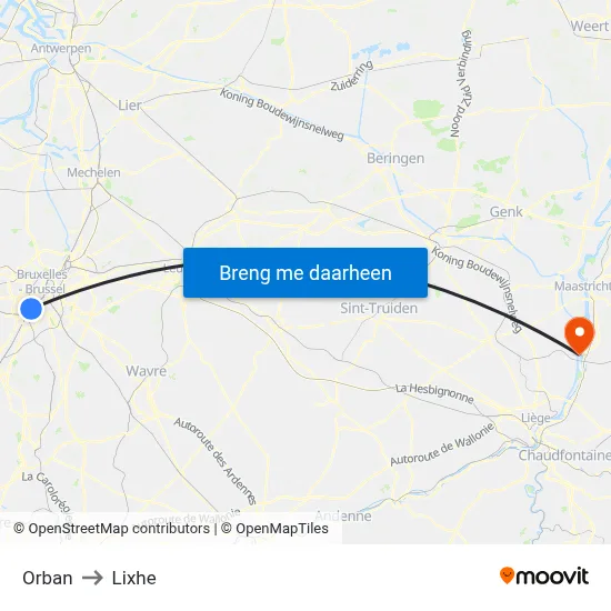 Orban to Lixhe map