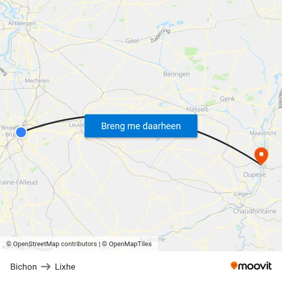 Bichon to Lixhe map