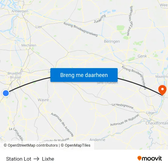 Station Lot to Lixhe map