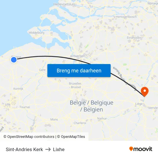 Sint-Andries Kerk to Lixhe map