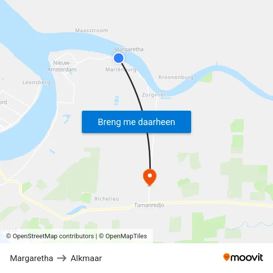 Margaretha to Alkmaar map