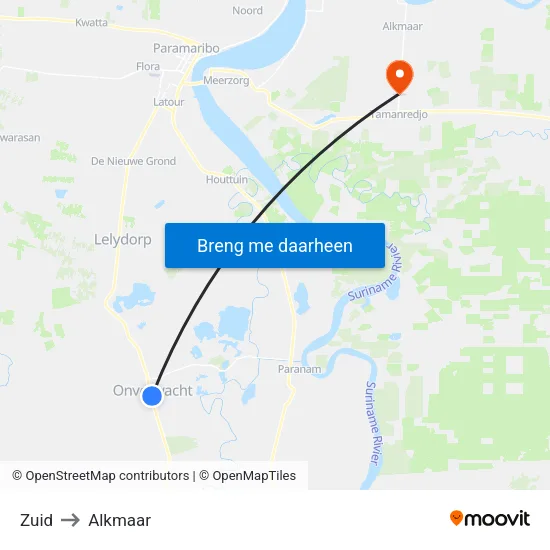 Zuid to Alkmaar map
