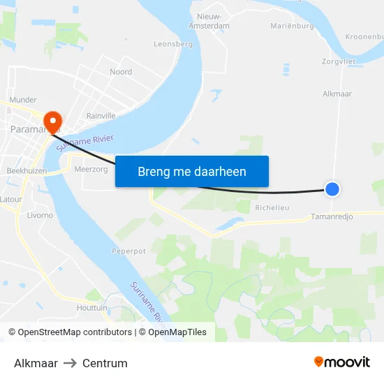 Alkmaar to Centrum map