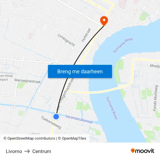 Livorno to Centrum map