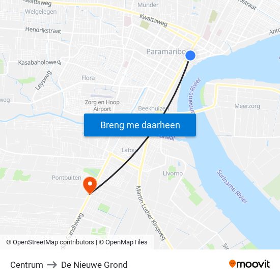 Centrum to De Nieuwe Grond map