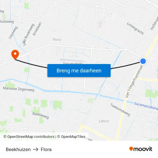 Beekhuizen to Flora map