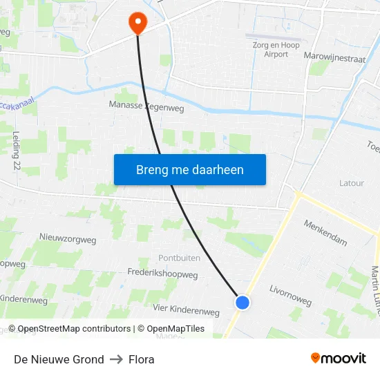 De Nieuwe Grond to Flora map