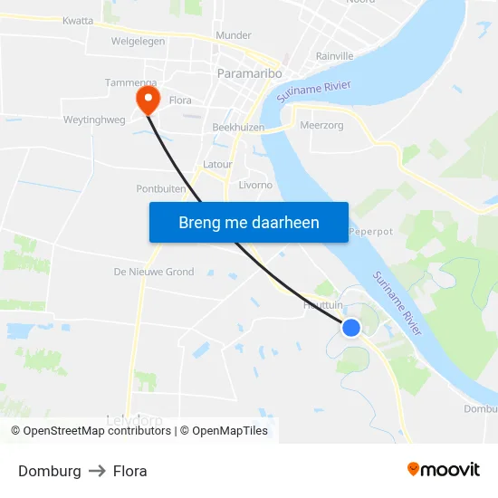 Domburg to Flora map