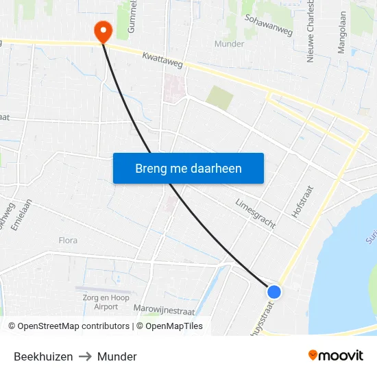 Beekhuizen to Munder map