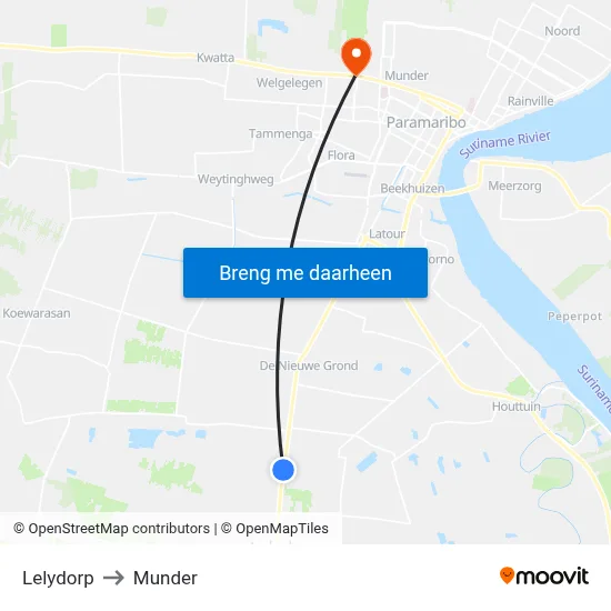 Lelydorp to Munder map