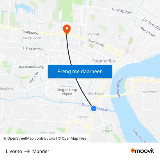 Livorno to Munder map
