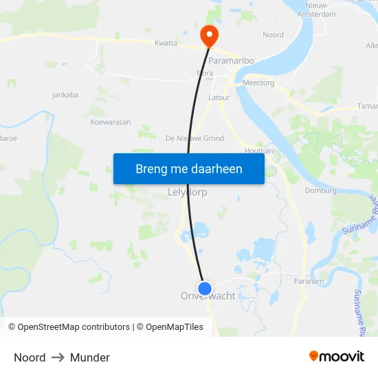 Noord to Munder map