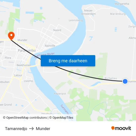 Tamanredjo to Munder map