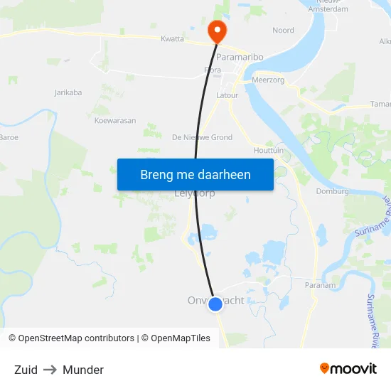 Zuid to Munder map