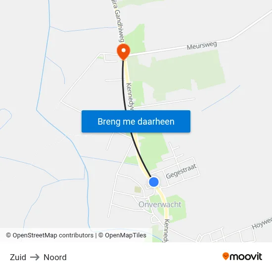Zuid to Noord map