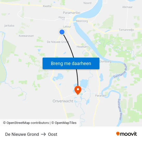 De Nieuwe Grond to Oost map