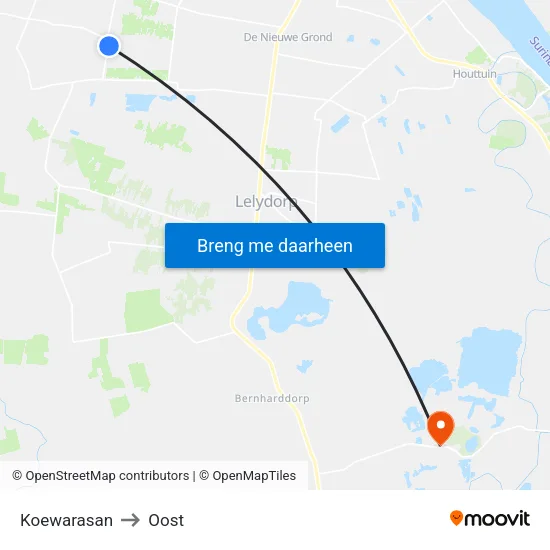 Koewarasan to Oost map