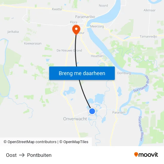 Oost to Pontbuiten map