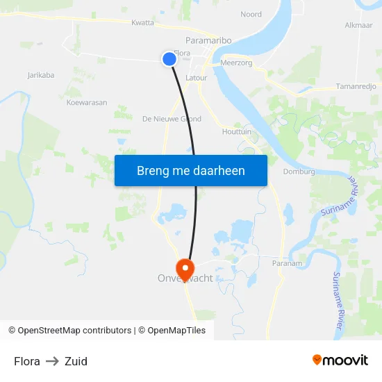 Flora to Zuid map