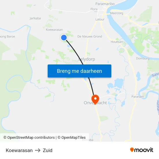 Koewarasan to Zuid map