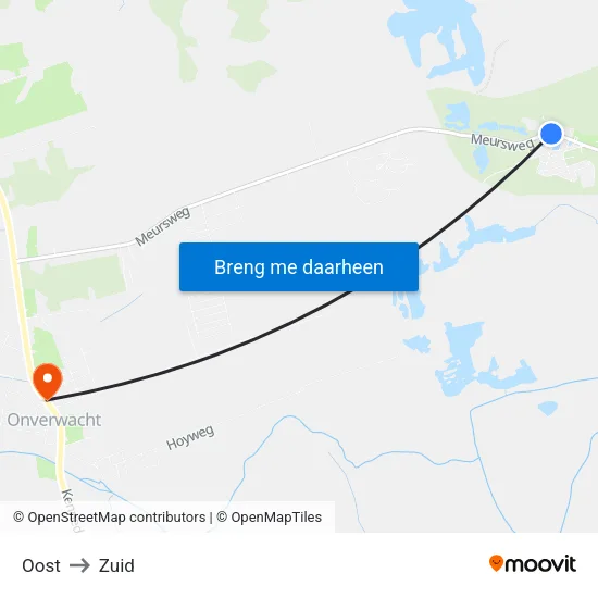 Oost to Zuid map