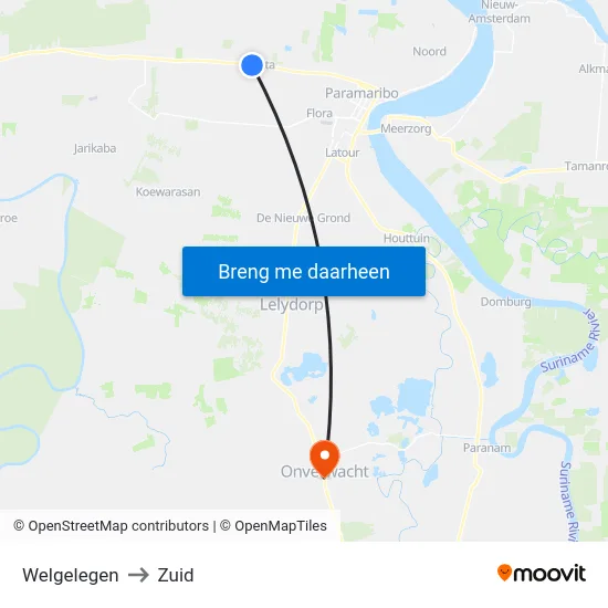Welgelegen to Zuid map