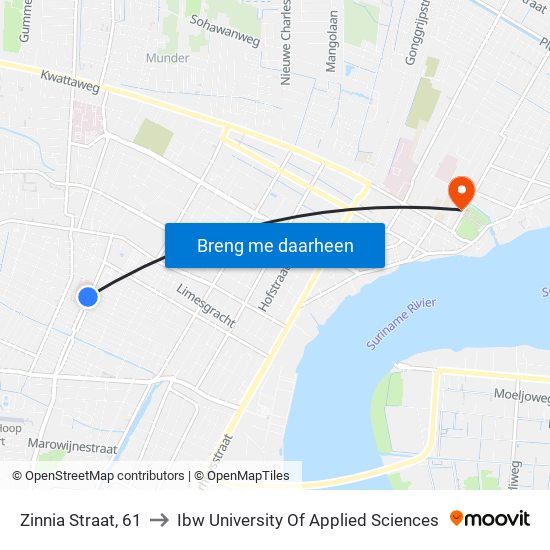 Zinnia Straat, 61 to Ibw University Of Applied Sciences map