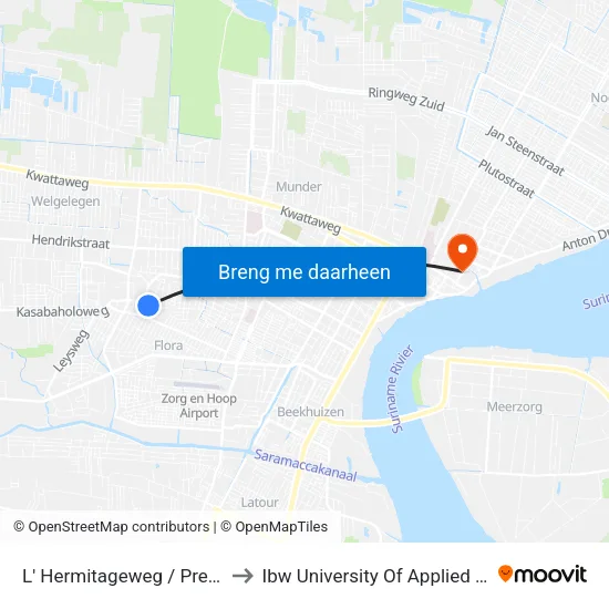 L' Hermitageweg / Previenlaan to Ibw University Of Applied Sciences map