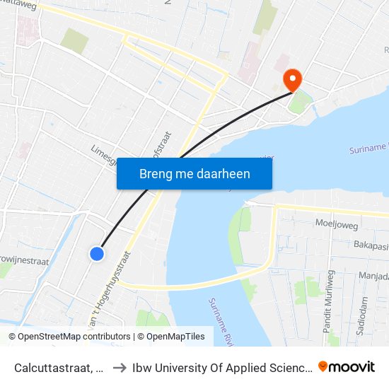 Calcuttastraat, 69 to Ibw University Of Applied Sciences map