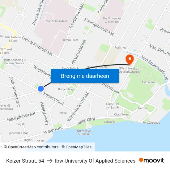 Keizer Straat, 54 to Ibw University Of Applied Sciences map