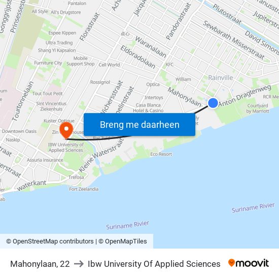 Mahonylaan, 22 to Ibw University Of Applied Sciences map