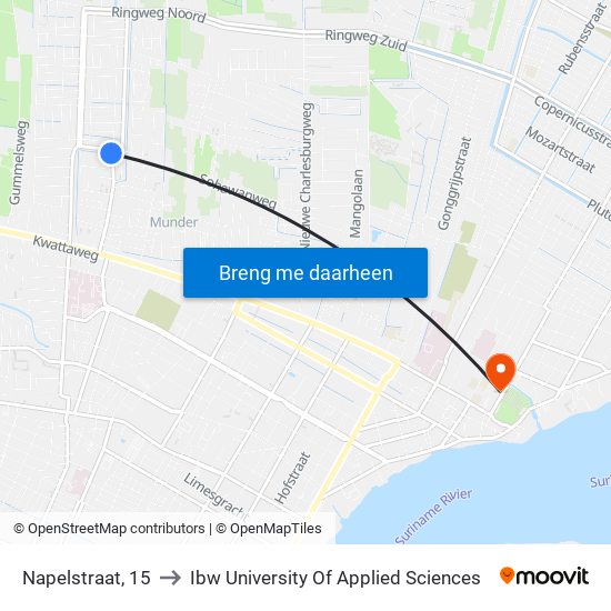 Napelstraat, 15 to Ibw University Of Applied Sciences map