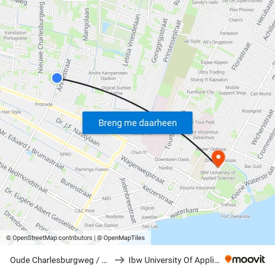 Oude Charlesburgweg / Castersstraat to Ibw University Of Applied Sciences map