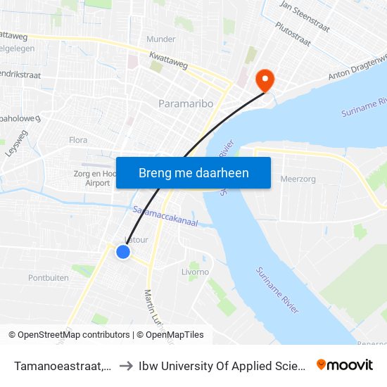 Tamanoeastraat, 16 to Ibw University Of Applied Sciences map