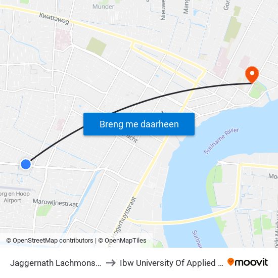 Jaggernath Lachmonstraat, 26 to Ibw University Of Applied Sciences map