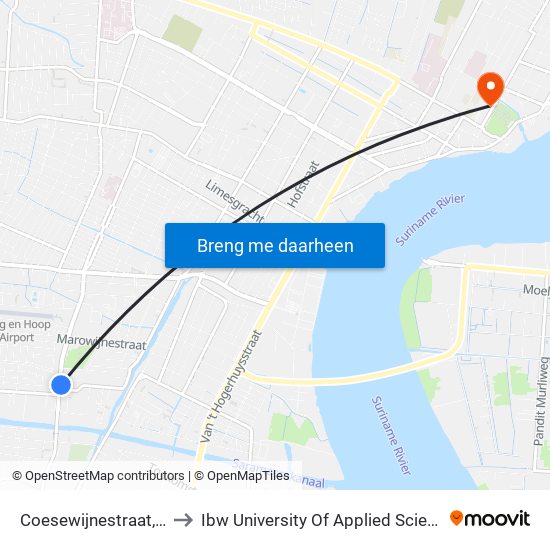 Coesewijnestraat, 13 to Ibw University Of Applied Sciences map