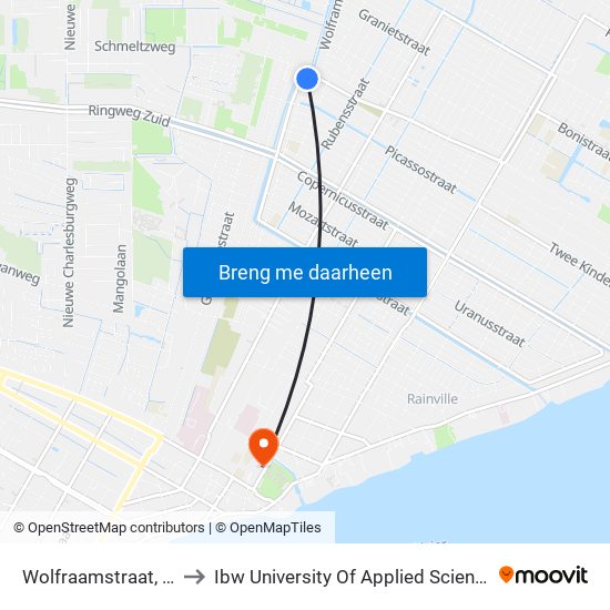 Wolfraamstraat, 2a to Ibw University Of Applied Sciences map