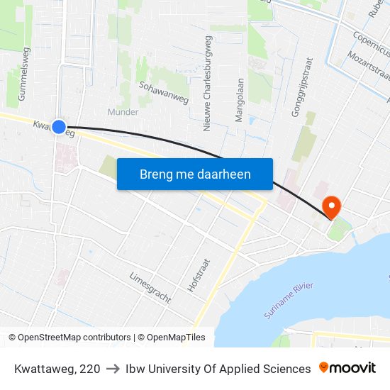 Kwattaweg, 220 to Ibw University Of Applied Sciences map