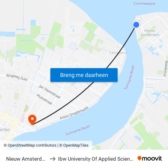 Nieuw Amsterdam to Ibw University Of Applied Sciences map