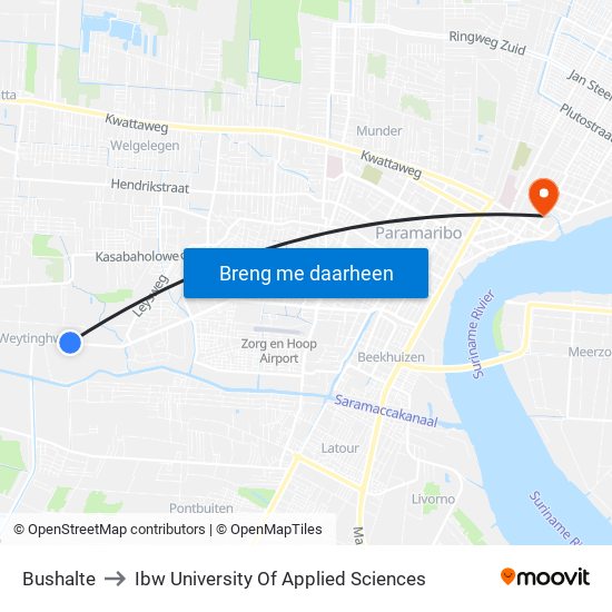 Bushalte to Ibw University Of Applied Sciences map