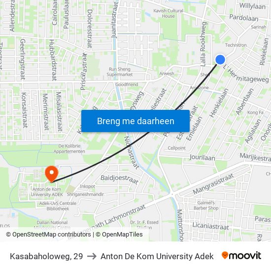 Kasabaholoweg, 29 to Anton De Kom University Adek map