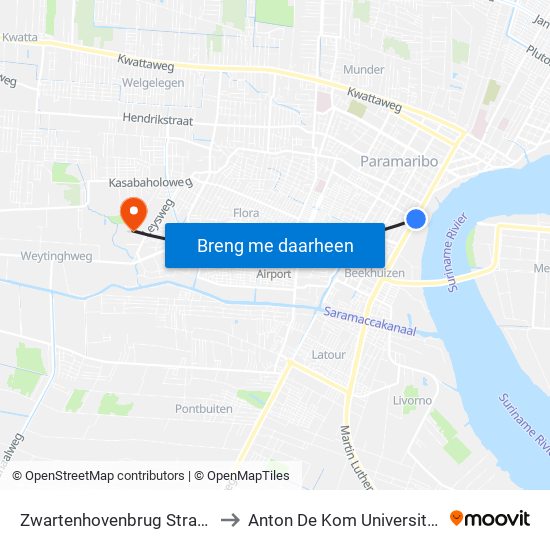 Zwartenhovenbrug Straat, 246 to Anton De Kom University Adek map