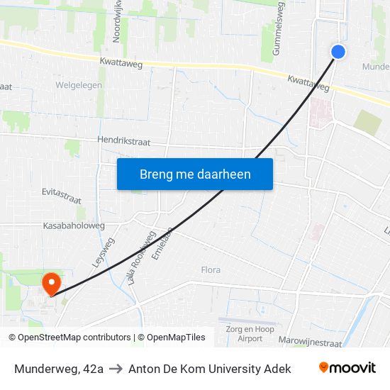 Munderweg, 42a to Anton De Kom University Adek map