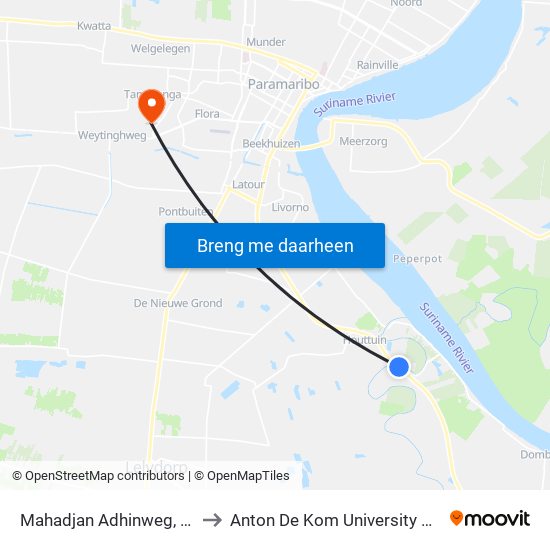 Mahadjan Adhinweg, 106 to Anton De Kom University Adek map
