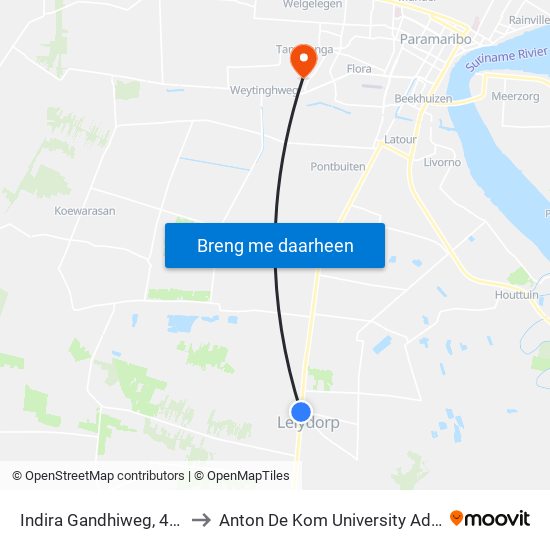 Indira Gandhiweg, 466 to Anton De Kom University Adek map