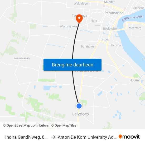 Indira Gandhiweg, 839 to Anton De Kom University Adek map